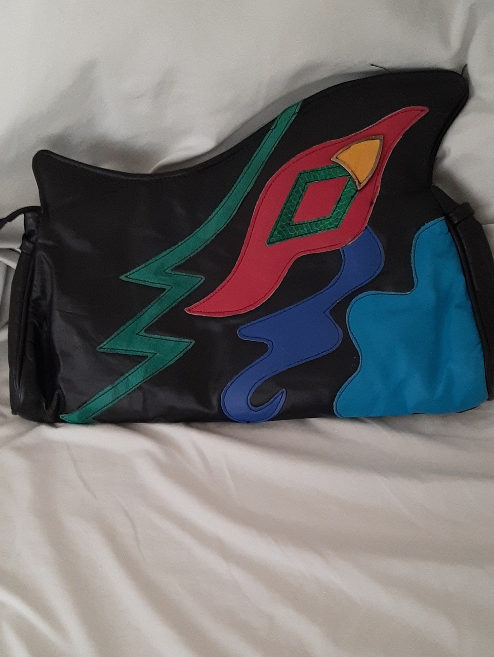 Black Multicolor Accent Women's Clutch Bag